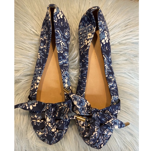 Aerin Shoes - AERIN Zahara Blue Batik Espadrille Ballet Flats
